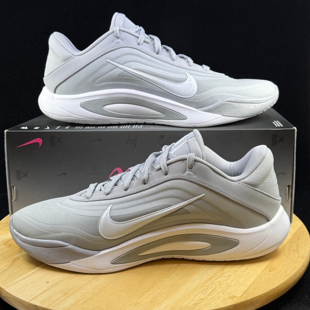 A'One Wolf Grey/White-Grey Size 10.5W/ 9M HQ8500-002 Basketball Shoes Brand New
